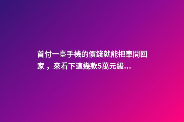 首付一臺手機的價錢就能把車開回家，來看下這幾款5萬元級別的小型車